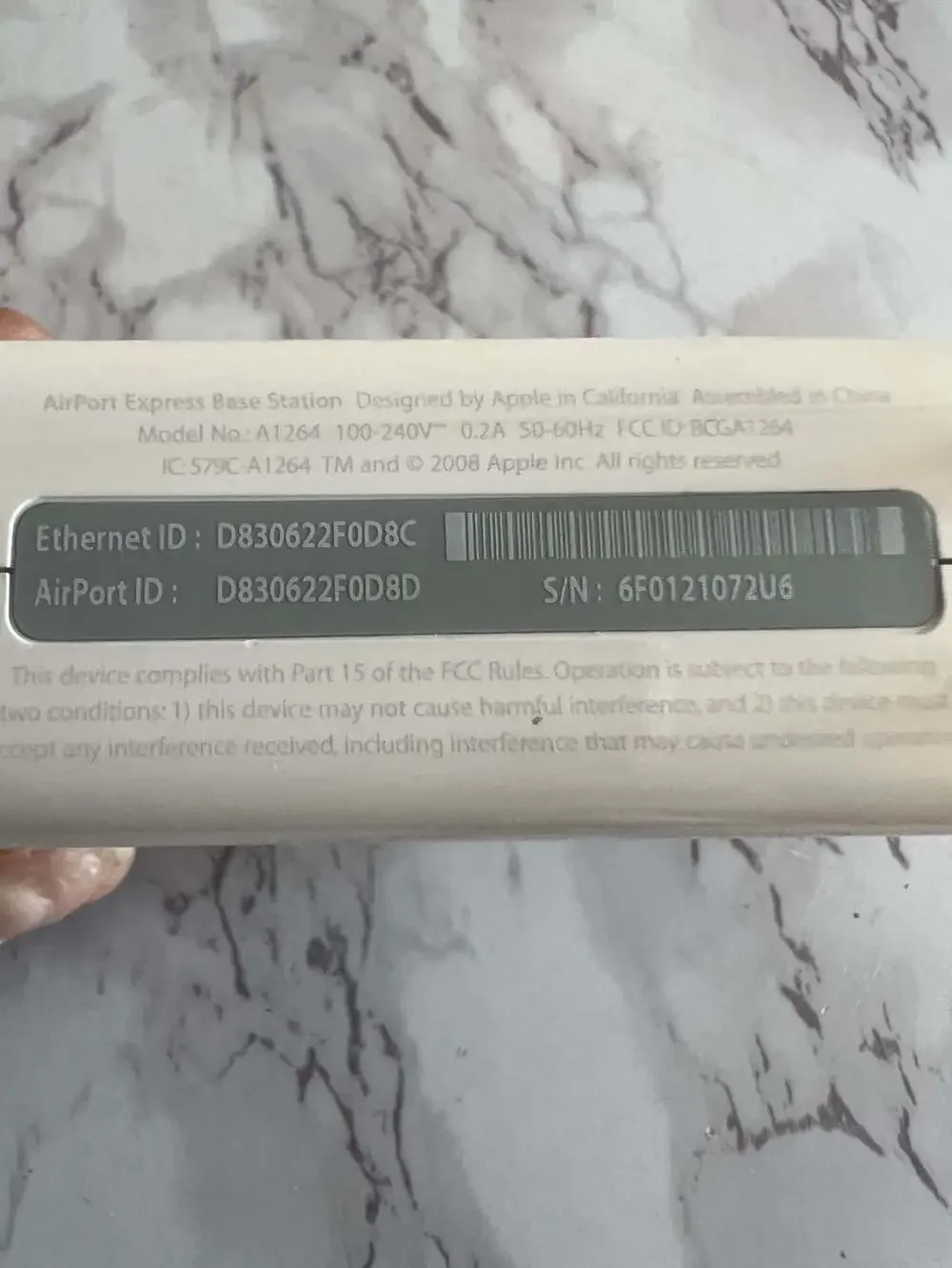 Apple AirPort Express Base Station Wireless Router Model A1264